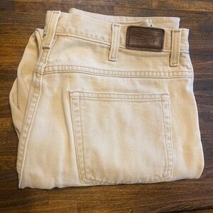 LL Bean Double L Classic Fit 0FR51 Ivory Cream Khaki Colored Jeans Pants 34x32